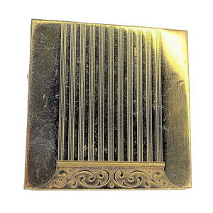 Vintage Avon Rectangular Engine Turn‎ Stripe Case Mirrored Cosmetic Compact